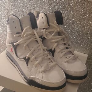 Nike AIR Jordan Flight TR 97 Men's White and Black Sneakers with Red Accent